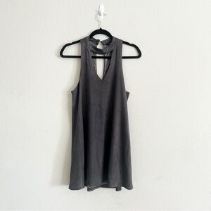 Olivaceous woman halter min Dress size M gray sleeveless velvet sexy chic